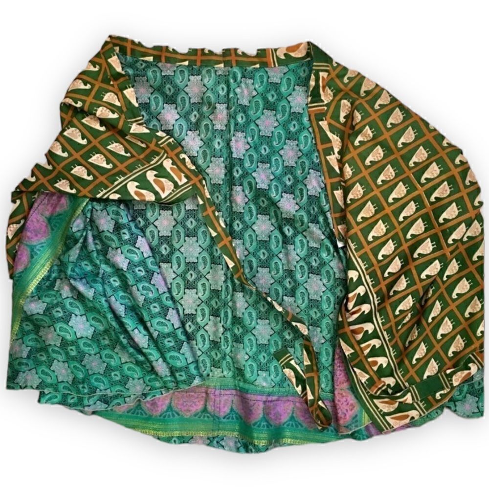 Silky Satin Reversible Layer Tiered Wrap Multi Pa… - image 5